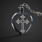 Buy Lord Jesus Crystal Engraved Key Chain- Heart Shape Multi Color LED