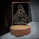 Lord Jesus  Illusion Model Gift with Wooden Round Base  ( Big size) Warm led 