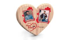 Happiest Birthday Personalized Heart Shape Wooden Plaque 