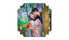 Acrylic wall clock with image   | Acrylic wall clock customized  | Acrylic wall clock with photo | Square Shaped 