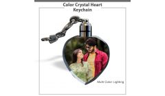 Valentine's Day Special Heart Crystal Key Chain Color With Multi Color LED