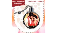 Valentine's Day Special Rectangle Crystal Key Chain Color With Multi Color LED