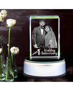 Personalized First Anniversary   3D Crystal Gifts |anniversary Gifts | Lovers Gifts | Gondget 