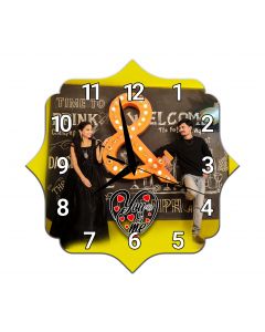 Acrylic wall clock with image   | Acrylic wall clock customized  | Acrylic wall clock with photo | Curly Brace Shaped 