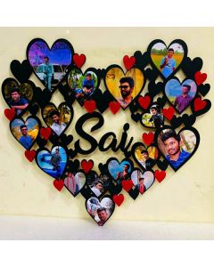 Valentine Heart & Single Name Wall Hanging Heart Frame
