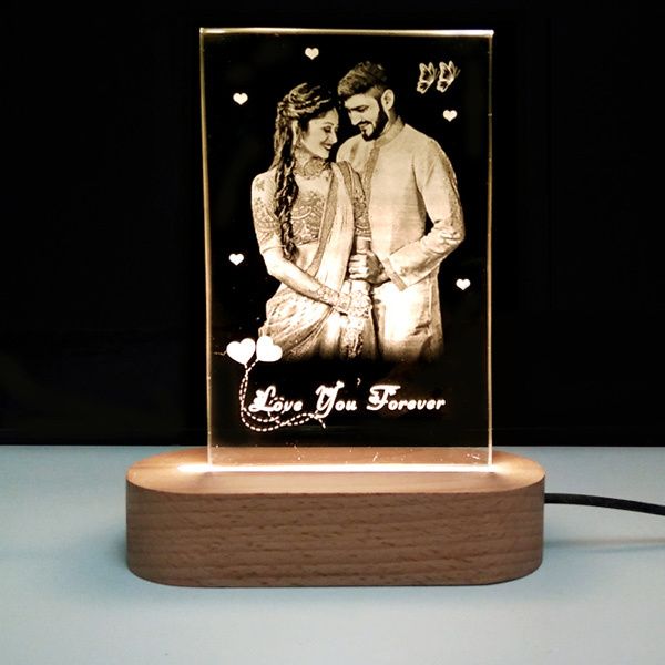 Buy Apna Photo 20-22 cm Wooden Base Personalised Customised 3D Illusion Lamp  with Name and Tagline Gift for All Occasion Online at Low Prices in India -  Amazon.in
